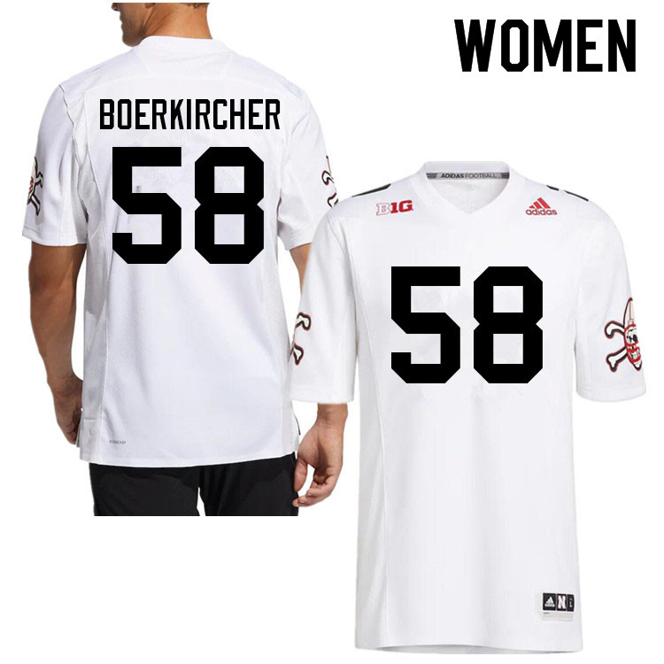 Women #58 Ian Boerkircher Nebraska Cornhuskers College Football Jerseys Sale-Strategy - Click Image to Close